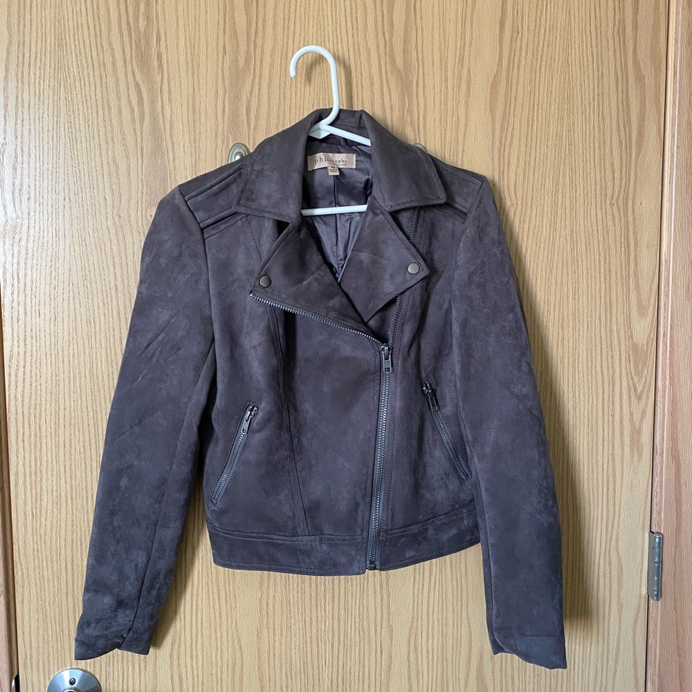 Philosophy faux suede moto jacket